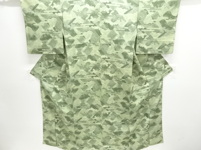 JAPANESE KIMONO / ANTIQUE KIMONO / SILK / JODAI TSUMUGI / EGASUMI PATTERN